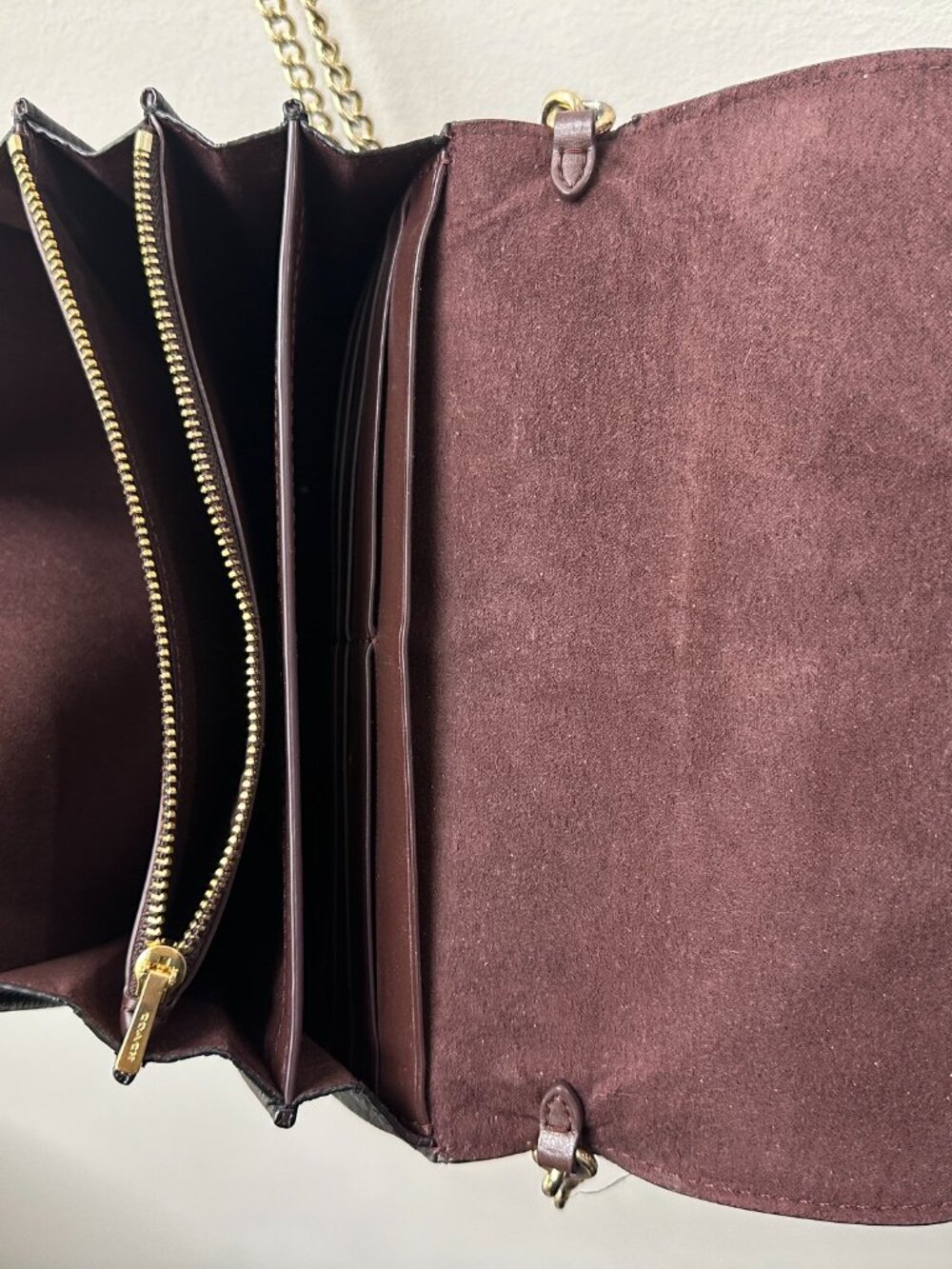 COACH Remi Chain Crossbody in Black/Brown Signature Coated Canvas - Picture 6 of 7